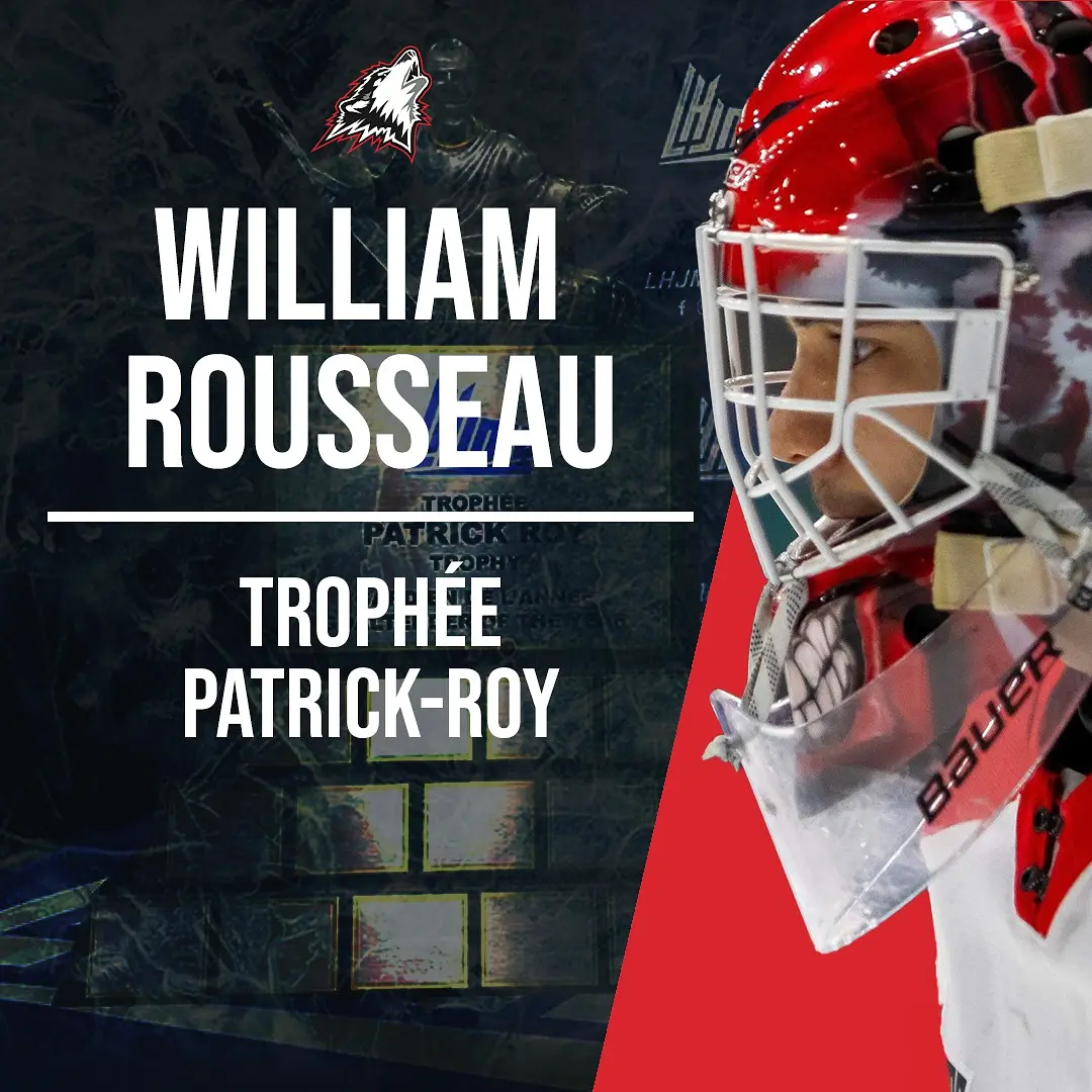 William Rousseau (Rouyn-Noranda | 2023-24) - in addition to having shut out the opponent 8 times, he became the very first recipient of the new Patrick-Roy Trophy, awarded to the "Goalkeeper of the Year" in the QMJHL.