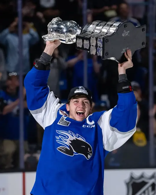 Saint John, NB – 29 juin 2022: Vincent Sévigny, capitaine des champions de la Coupe Memorial, les Sea Dogs de Saint John. (Photo - Vincent Ethier/CHL)