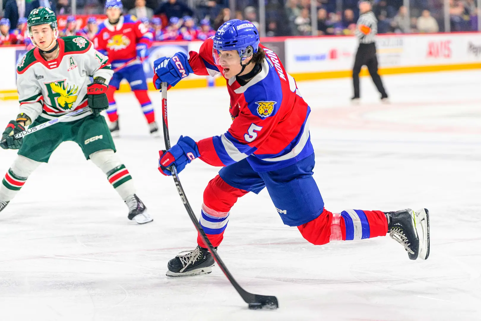 Etienne Morin (Moncton | 2021=>2025) - James Sanford et lui sont les deux seuls défenseurs de l'histoire des Wildcats à avoir dépassé la barre des 50 buts à vie en saison régulière.
