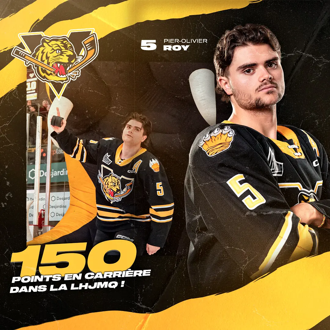 Pier-Olivier Roy (Victoriaville | 2020=>2024) - with 154 lifetime regular season points, he ranks 3rd in franchise history among defensemen, behind Danny Groulx (266) and Yves Racine (252).